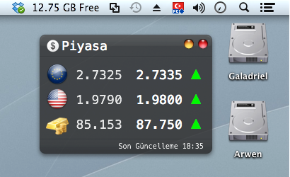 Mac OS X için Döviz programı: Piyasa 3.0